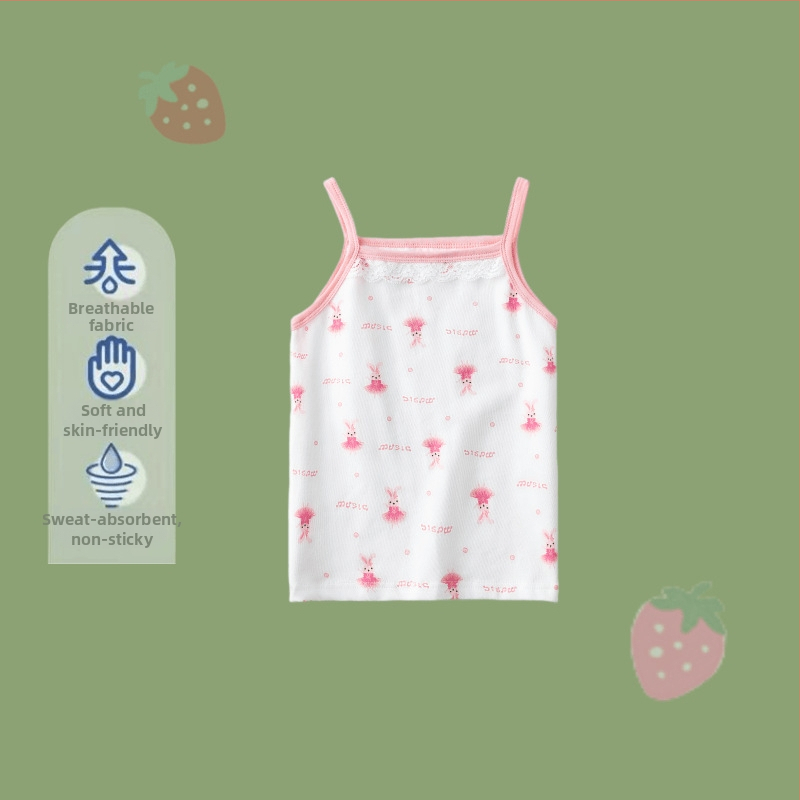 2024 Dječji prsluk za djevojčice, ljetni tanki donji veš, sportski top, vanjska odjeća, osnovna dječja unutarnja odjeća, čisti pamuk