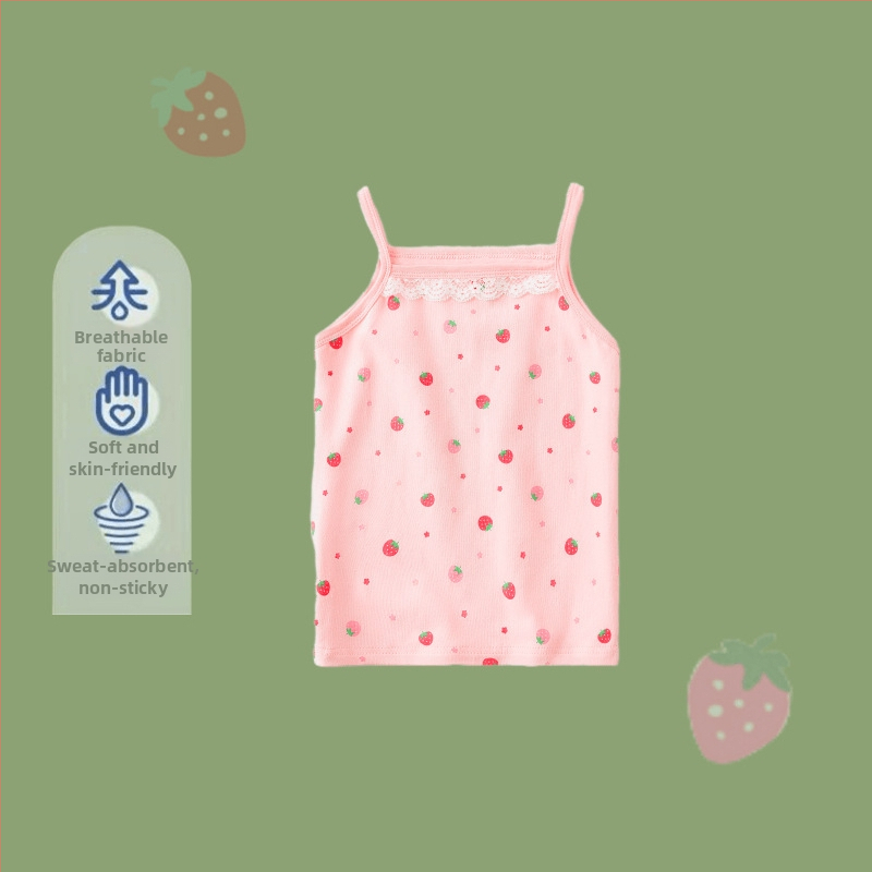2024 Dječji prsluk za djevojčice, ljetni tanki donji veš, sportski top, vanjska odjeća, osnovna dječja unutarnja odjeća, čisti pamuk