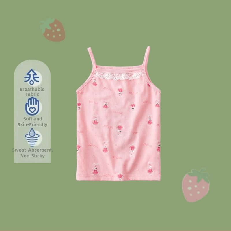 2024 Dječji prsluk za djevojčice, ljetni tanki donji veš, sportski top, vanjska odjeća, osnovna dječja unutarnja odjeća, čisti pamuk