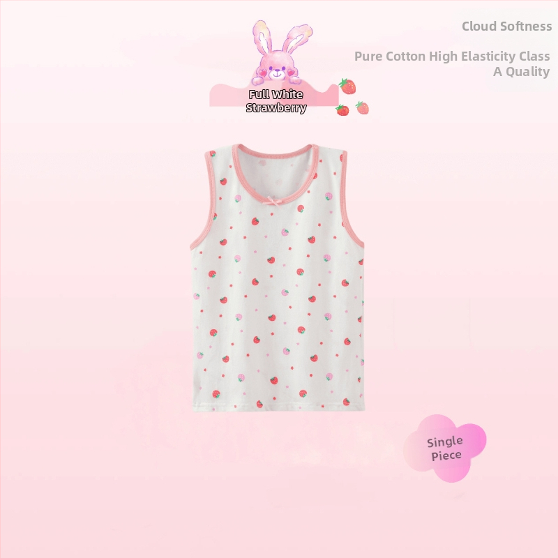 2024 Dječji prsluk za djevojčice, ljetni tanki donji veš, sportski top, vanjska odjeća, osnovna dječja unutarnja odjeća, čisti pamuk