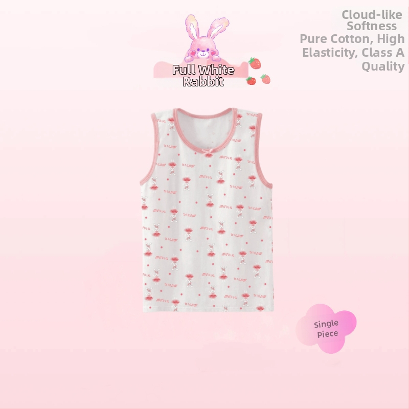 2024 Dječji prsluk za djevojčice, ljetni tanki donji veš, sportski top, vanjska odjeća, osnovna dječja unutarnja odjeća, čisti pamuk