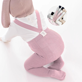 Пролетни и есенни модни универсални детски панталони за вдигане на тежести за момичета, едноцветни райета, европейски и американски стил, клинове с каишка