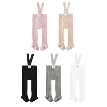 Пролетни и есенни модни универсални детски панталони за вдигане на тежести за момичета, едноцветни райета, европейски и американски стил, клинове с каишка