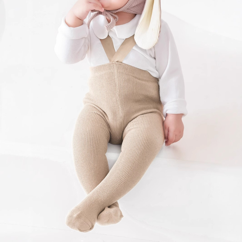 Пролетни и есенни модни универсални детски панталони за вдигане на тежести за момичета, едноцветни райета, европейски и американски стил, клинове с каишка