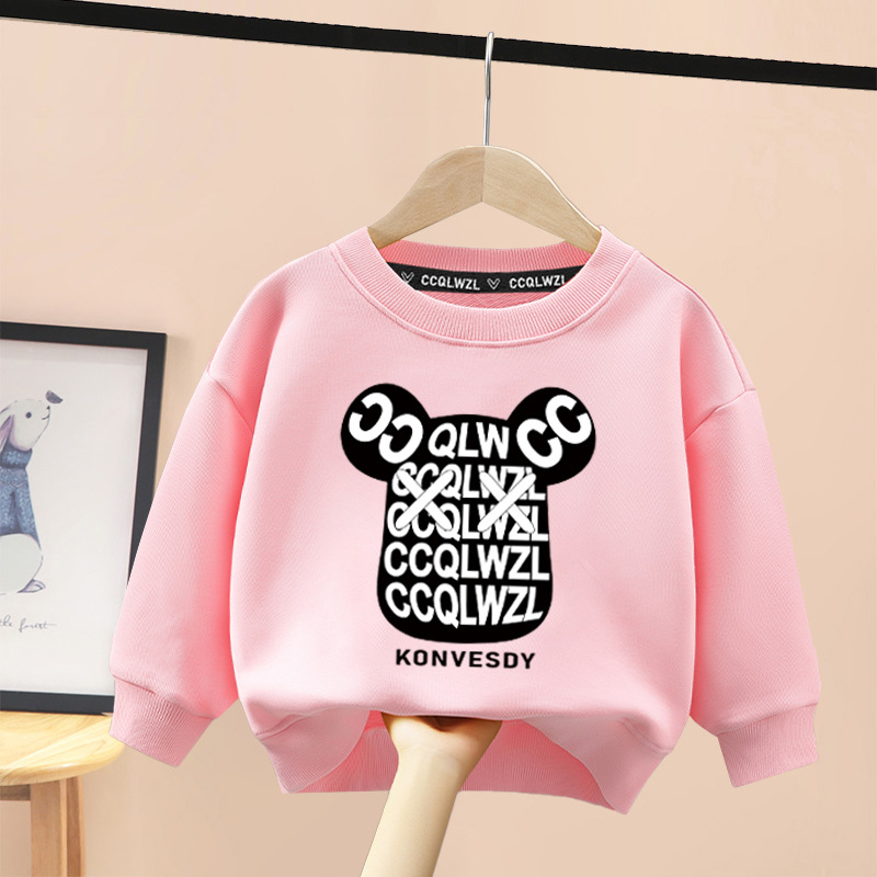 Tvornica veleprodaje 2023 novi dječji džemper proljeće i jesen crtani zapadnjački stil od čistog pamuka s flis podstavom od zadebljanog zimskog topića