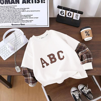 Poiste kampsunid, lahtised, laste võltskaheosalised kevad- ja sügisriided, keskmised ja suured, laste 2024. aasta uued poiste topid, moekad kevadriided