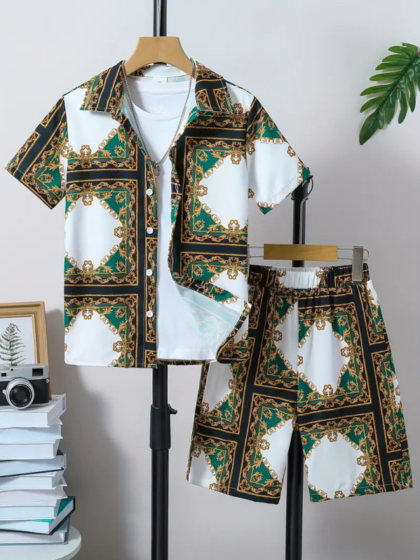 Dječačke retro britanske dvodijelne moderne personalizirane kratke hlače kratkih rukava RG01-RD01