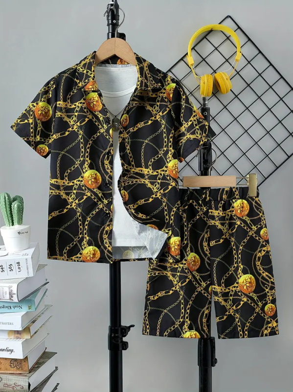 Dječačke retro britanske dvodijelne moderne personalizirane kratke hlače kratkih rukava RG01-RD01