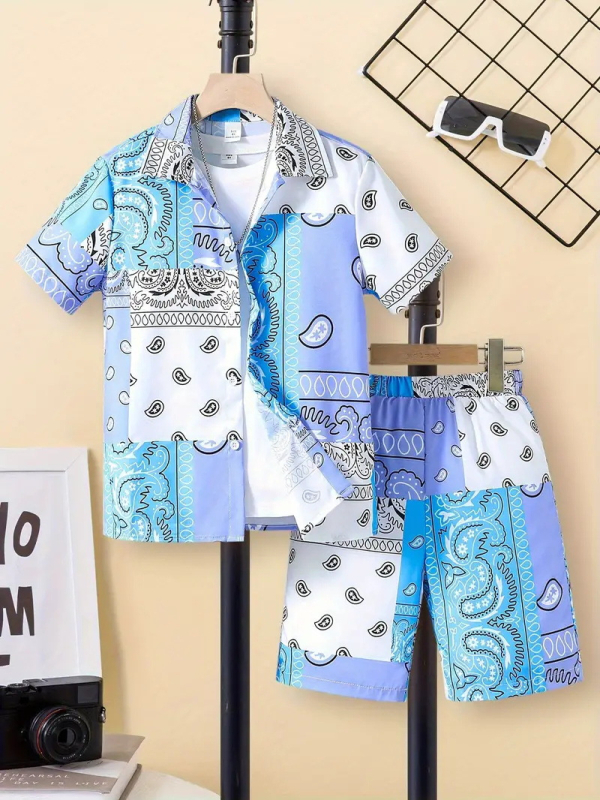 Dječačke retro britanske dvodijelne moderne personalizirane kratke hlače kratkih rukava RG01-RD01