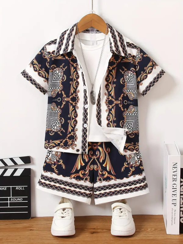 Dječačke retro britanske dvodijelne moderne personalizirane kratke hlače kratkih rukava RG01-RD01