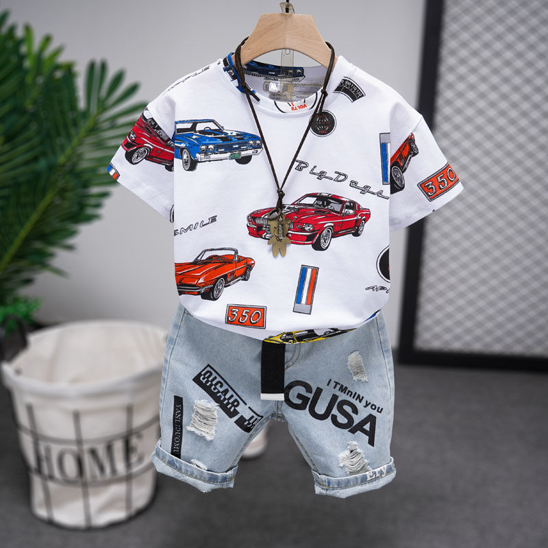 Tricou de bumbac la modă de vară pentru băieți 2024 vara nou stil coreean băieți casual cu mânecă scurtă copii mânecă jumătate