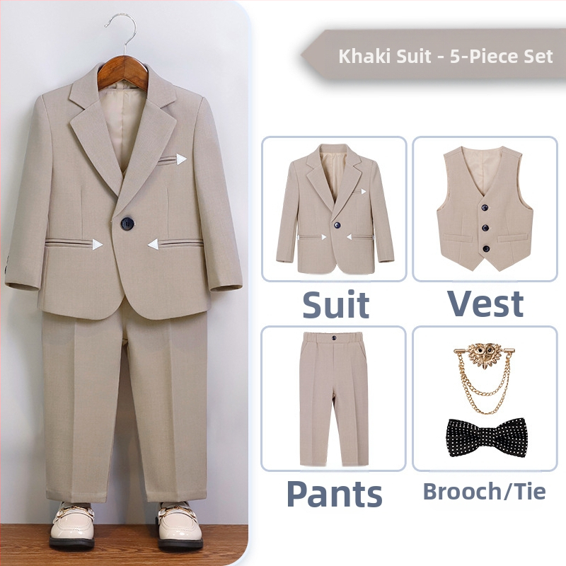 Detský oblek pre chlapca, britský gentleman, chlapčenské narodeninové šaty, kvetinové dievčatká, svadobné šaty s klavírnym motívom