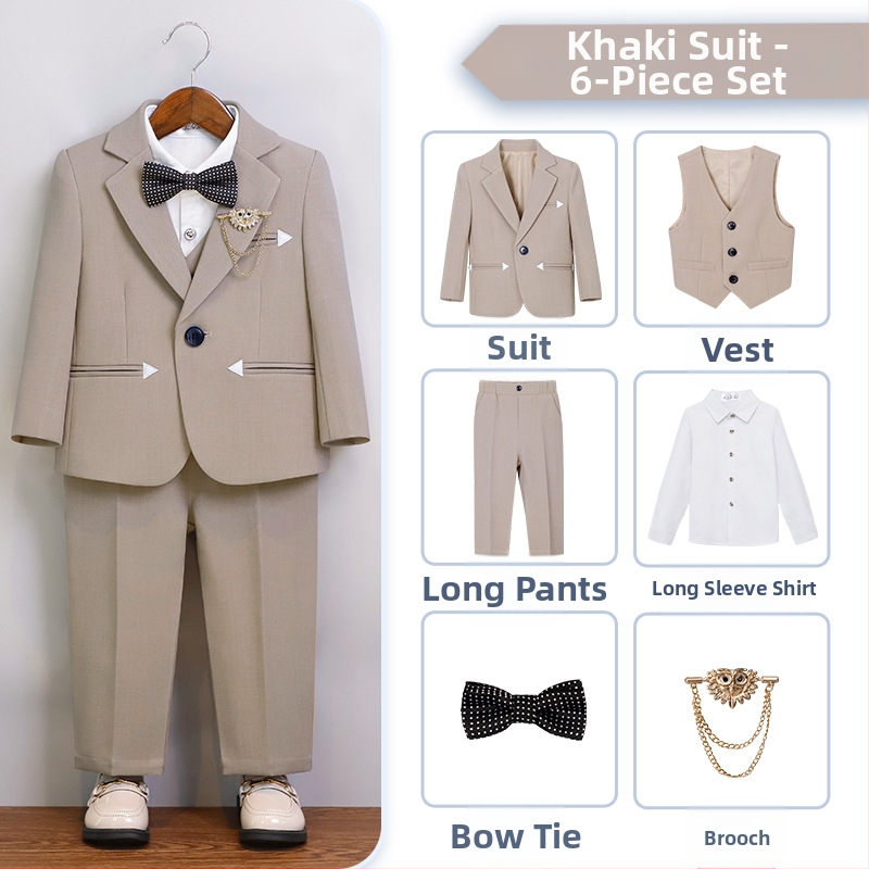 Detský oblek pre chlapca, britský gentleman, chlapčenské narodeninové šaty, kvetinové dievčatká, svadobné šaty s klavírnym motívom