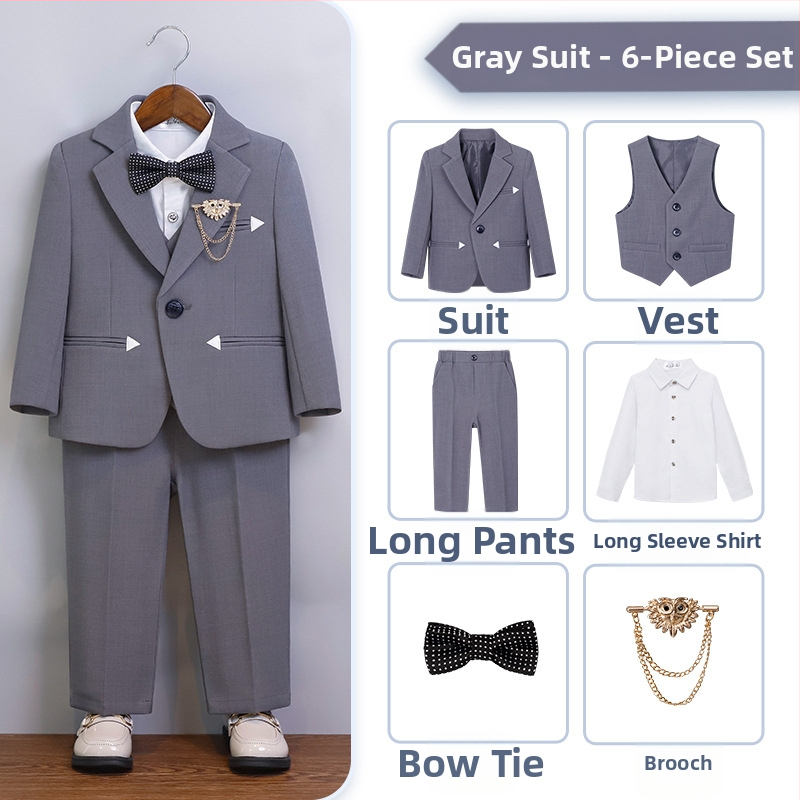 Detský oblek pre chlapca, britský gentleman, chlapčenské narodeninové šaty, kvetinové dievčatká, svadobné šaty s klavírnym motívom