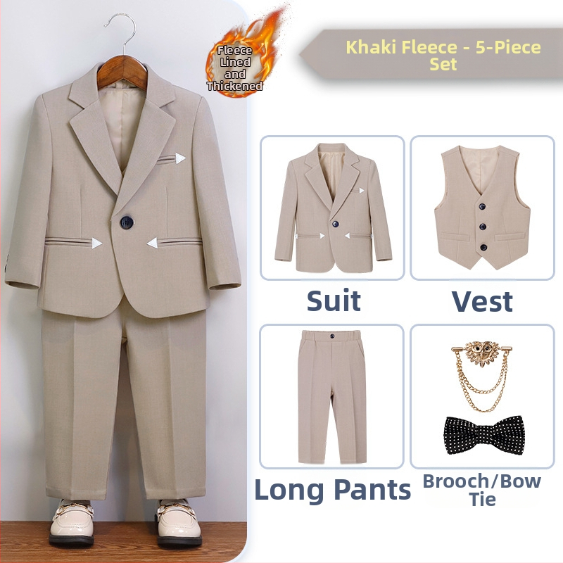 Detský oblek pre chlapca, britský gentleman, chlapčenské narodeninové šaty, kvetinové dievčatká, svadobné šaty s klavírnym motívom