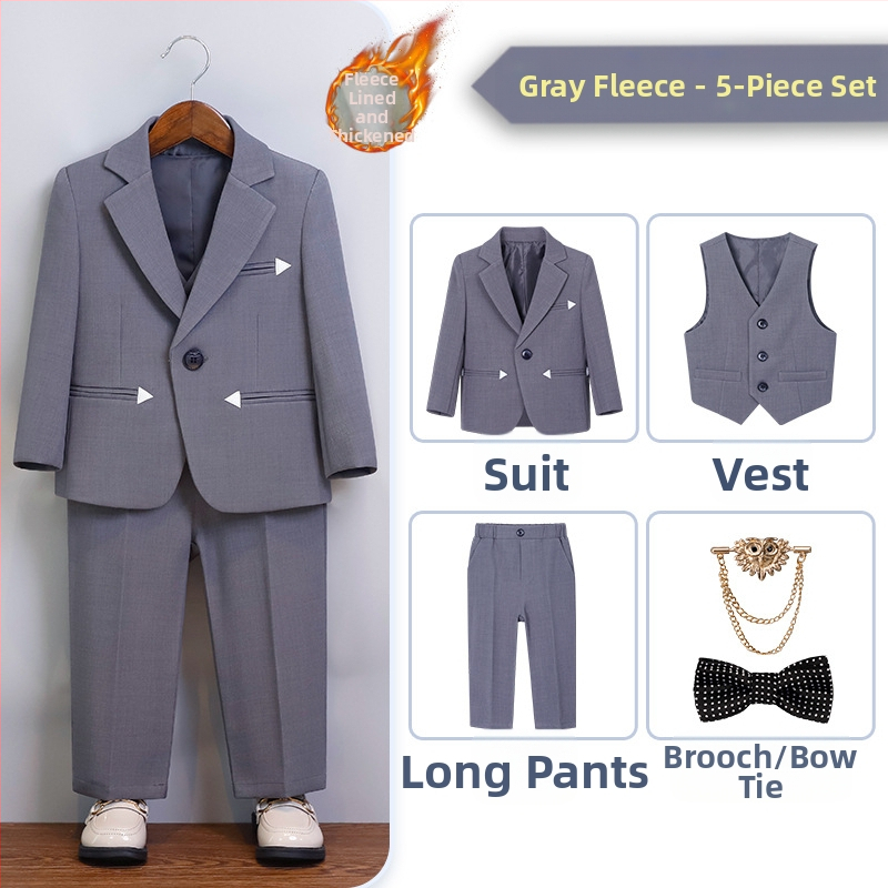 Detský oblek pre chlapca, britský gentleman, chlapčenské narodeninové šaty, kvetinové dievčatká, svadobné šaty s klavírnym motívom