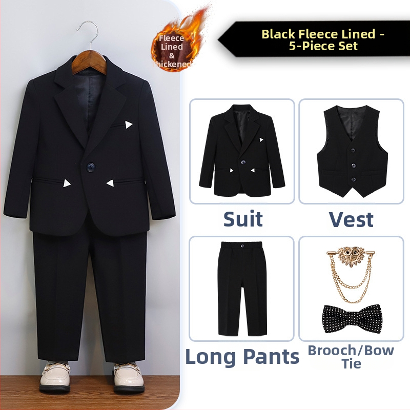 Detský oblek pre chlapca, britský gentleman, chlapčenské narodeninové šaty, kvetinové dievčatká, svadobné šaty s klavírnym motívom