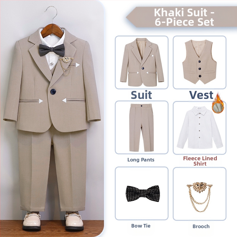 Detský oblek pre chlapca, britský gentleman, chlapčenské narodeninové šaty, kvetinové dievčatká, svadobné šaty s klavírnym motívom