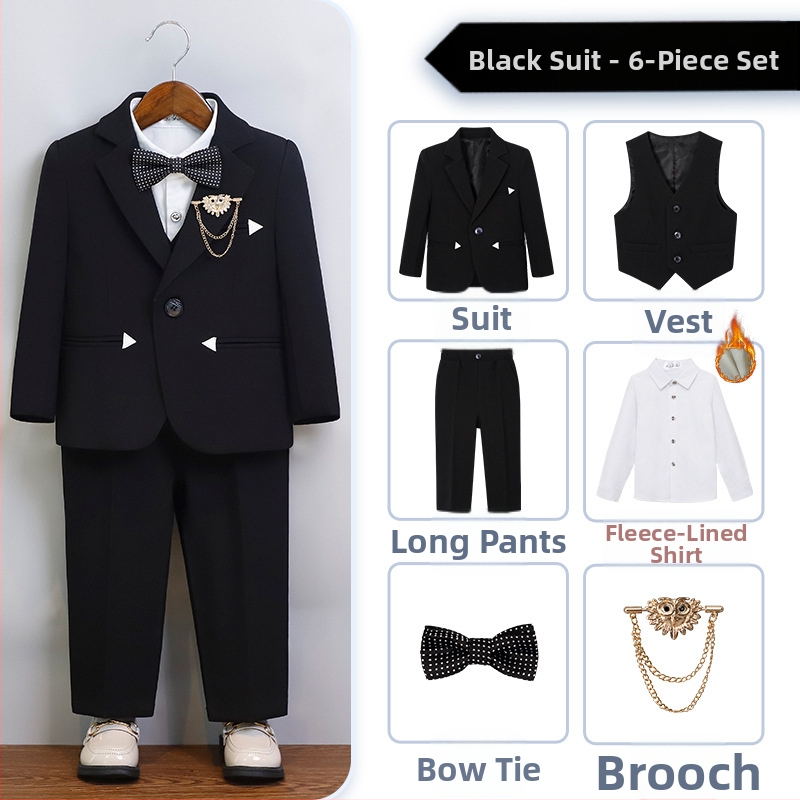 Detský oblek pre chlapca, britský gentleman, chlapčenské narodeninové šaty, kvetinové dievčatká, svadobné šaty s klavírnym motívom