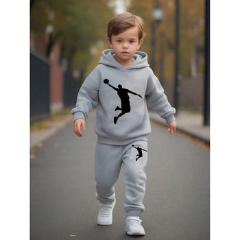 Toamna și iarna pentru copii pulover pantaloni costum copii îmbrăcăminte pulover cu glugă pulover pulover pantaloni costum imprimat casual copii îmbrăcăminte