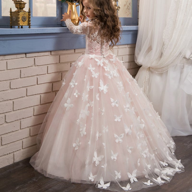 Zahraničný obchod Európske a americké detské oblečenie Princezná pettiskin klavírne večerné šaty kvetinové dievča svadobné šaty dlhý chvost nový západný štýl