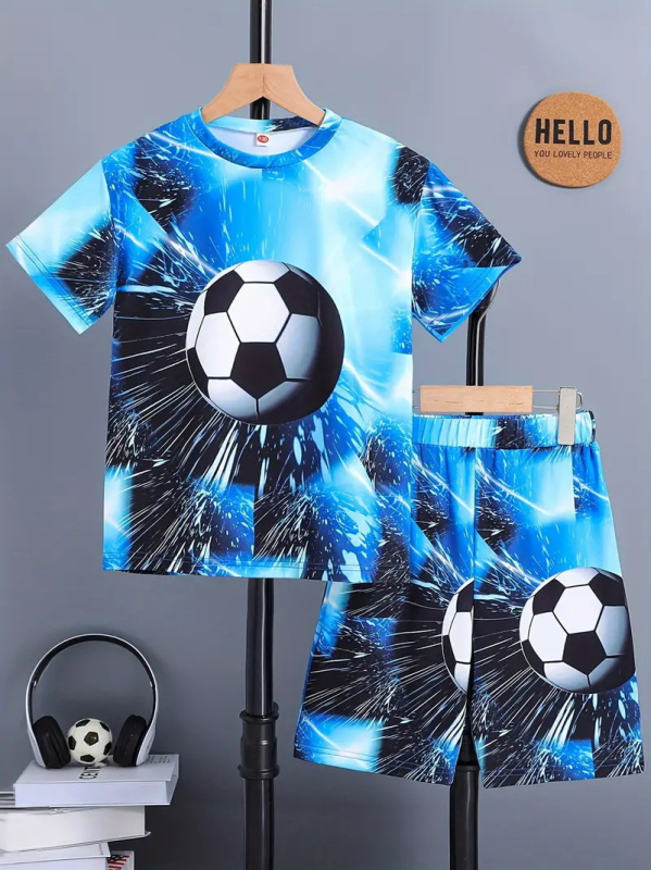 Personalizirano odijelo Ljetno novo za dječake Crtani film Lubanja Medvjed Majica kratkih rukava Kratke hlače Trend RA01 RD01