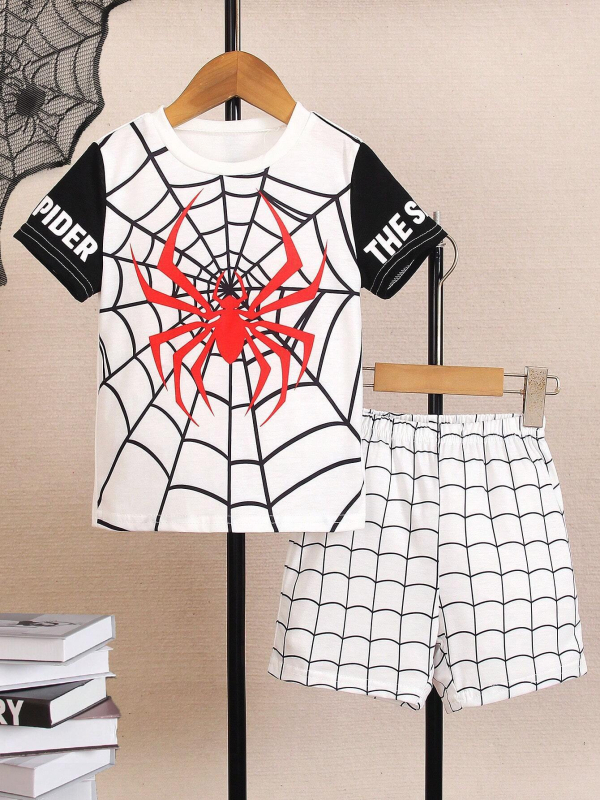 Personalizirano odijelo Ljetno novo za dječake Crtani film Lubanja Medvjed Majica kratkih rukava Kratke hlače Trend RA01 RD01