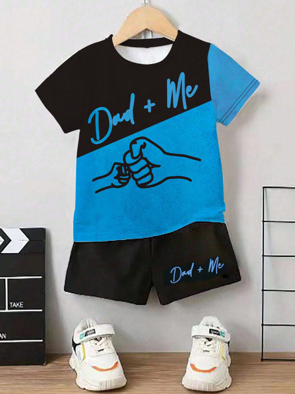 Personalizirano odijelo Ljetno novo za dječake Crtani film Lubanja Medvjed Majica kratkih rukava Kratke hlače Trend RA01 RD01