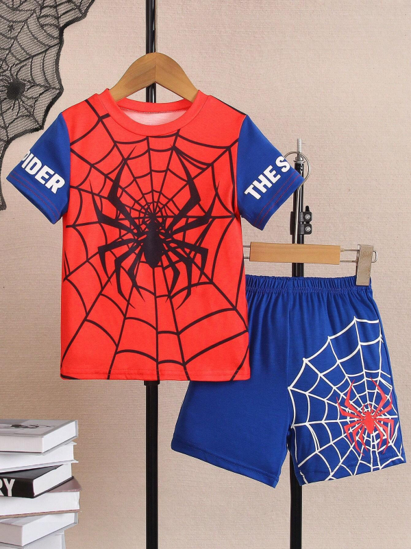 Personalizirano odijelo Ljetno novo za dječake Crtani film Lubanja Medvjed Majica kratkih rukava Kratke hlače Trend RA01 RD01