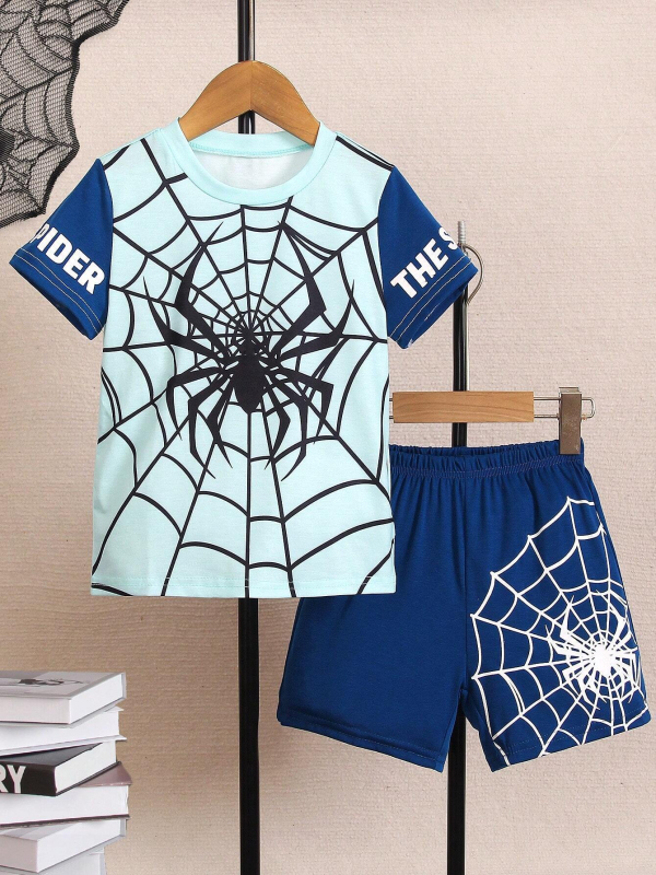 Personalizirano odijelo Ljetno novo za dječake Crtani film Lubanja Medvjed Majica kratkih rukava Kratke hlače Trend RA01 RD01