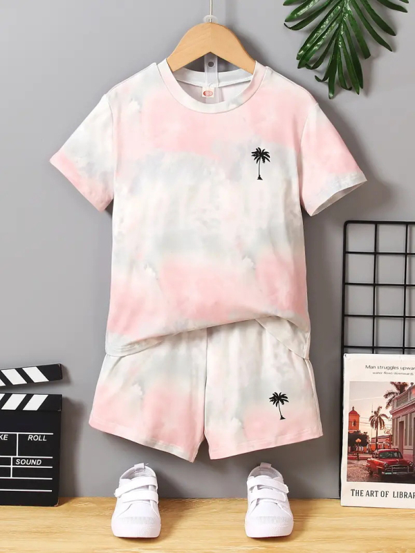 Personalizirano odijelo Ljetno novo za dječake Crtani film Lubanja Medvjed Majica kratkih rukava Kratke hlače Trend RA01 RD01