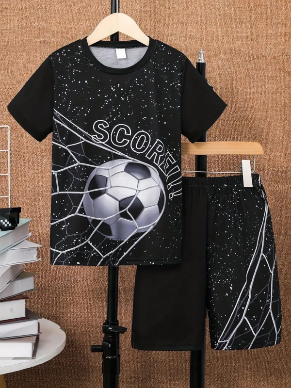 Personalizirano odijelo Ljetno novo za dječake Crtani film Lubanja Medvjed Majica kratkih rukava Kratke hlače Trend RA01 RD01