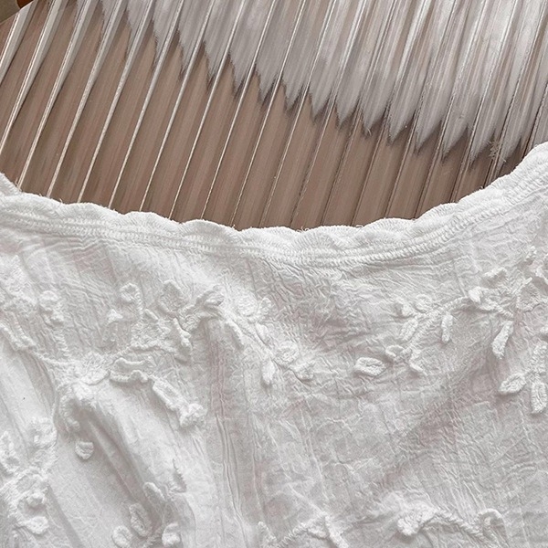 00SY-002 siuvinėjimo maža diržinė korėjietiškų moteriškų drabužių didmeninė prekyba 2024 m. vasaros nauji vintažiniai nėriniai viduje ir lauke