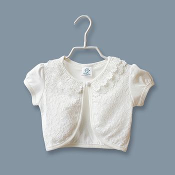 2023 m. vasaros vaikiški megztiniai mergaitėms, medvilniniai trumpomis rankovėmis, apsaugantys nuo saulės, dideli, maži ir vidutinio dydžio vaikiški nėriniuoti marškinėliai su oro kondicionieriumi, skara