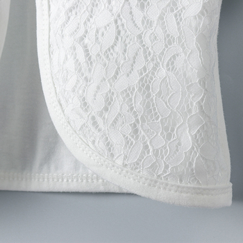 2023 m. vasaros vaikiški megztiniai mergaitėms, medvilniniai trumpomis rankovėmis, apsaugantys nuo saulės, dideli, maži ir vidutinio dydžio vaikiški nėriniuoti marškinėliai su oro kondicionieriumi, skara