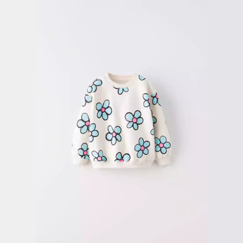 Piiriülesed lasterõivad Tüdrukute dressipluusid Pikkade varrukatega soonikkoes kätistega Tüdrukute kevad- ja sügistrükitud topid Moodsad jakid