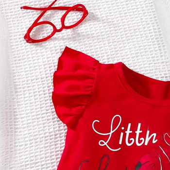 Κορίτσια Καλοκαιρινά Cross-Border Μπλούζες Σορτς με Στάμπα στα Αγγλικά και Έντομα, Ολόσωμο Στάμπα για Νεογέννητα, Αμάνικο Κοστούμι για Παιδικά Ρούχα