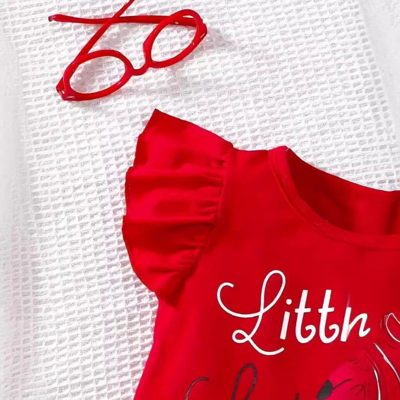 Djevojačke ljetne majice s prekograničnim priнтом, kratke hlače s engleskim printom i insektima, odijelo bez rukava za novorođenče, dječja odjeća