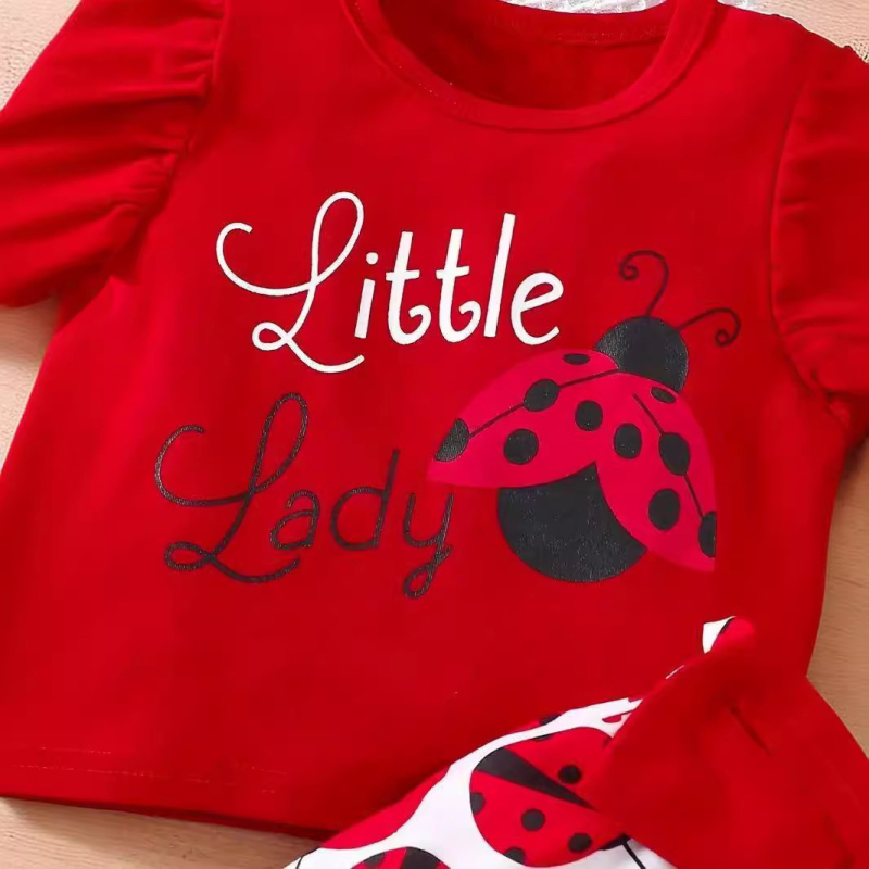 Djevojačke ljetne majice s prekograničnim priнтом, kratke hlače s engleskim printom i insektima, odijelo bez rukava za novorođenče, dječja odjeća