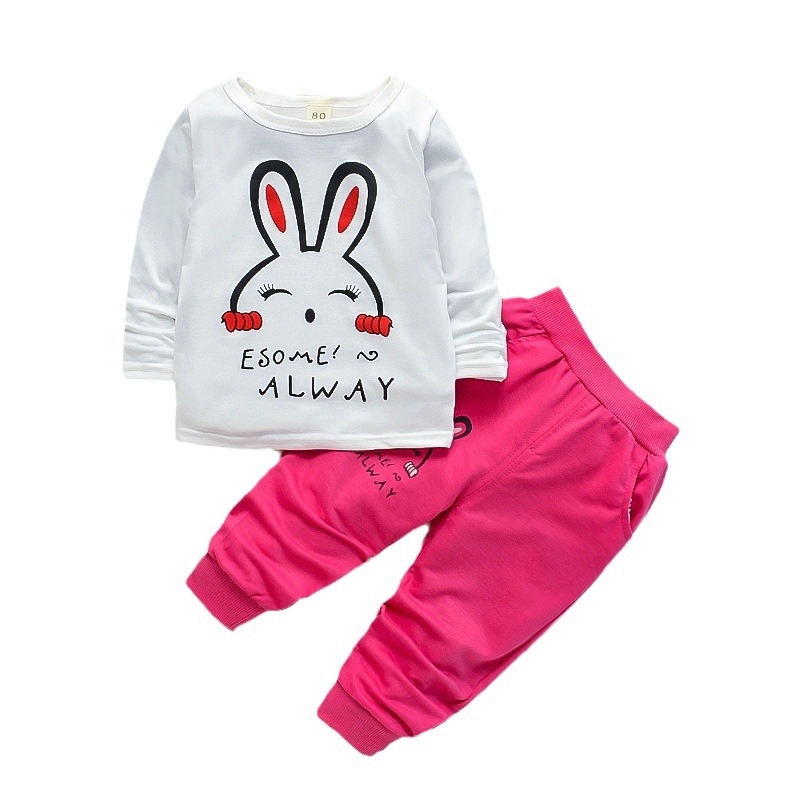 Pulover din bumbac cu imprimeu de iepure pentru fete, din trei piese, pentru primăvară și toamnă 2023, cardigan pentru copii, en-gros