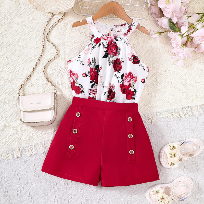 EW vanjska trgovina dječja odjeća za srednju i veliku djecu, nove djevojačke ljetne hlače s dvostrukim kopčanjem, kratke hlače DTZ973-D