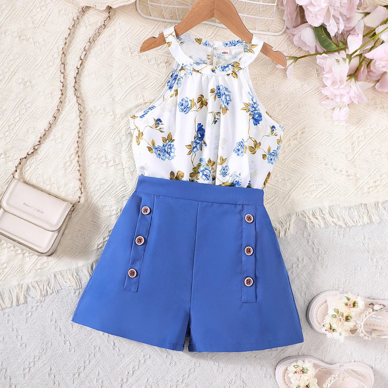 EW vanjska trgovina dječja odjeća za srednju i veliku djecu, nove djevojačke ljetne hlače s dvostrukim kopčanjem, kratke hlače DTZ973-D