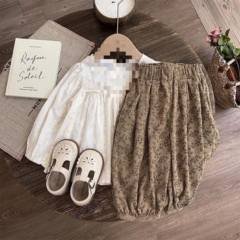 Παιδικό παντελόνι Western style για μωρά, casual, με φλοράλ σχέδια, για κορίτσια, παντελόνι καρότο, άνοιξη και φθινόπωρο, φθινοπωρινό παντελόνι Mori