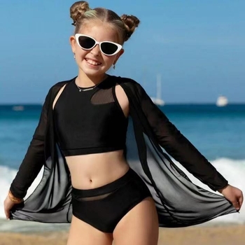 2025 m. naujas vasaros bikinis, trijų dalių, seksualus, mažos krūtinės „Push-Up“, „Pure Desire“ paplūdimio atostogų mergaičių maudymosi kostiumėlio modelis