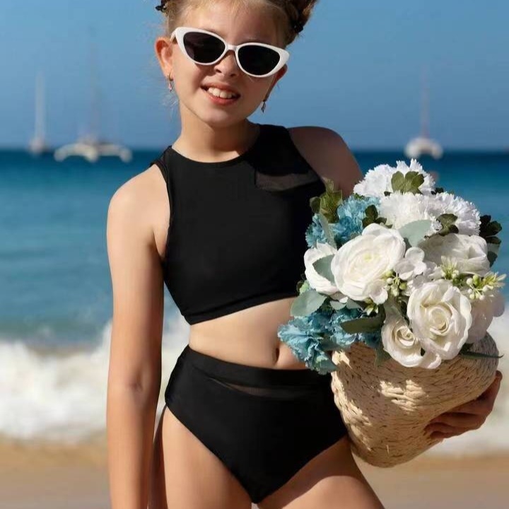 2025 m. naujas vasaros bikinis, trijų dalių, seksualus, mažos krūtinės „Push-Up“, „Pure Desire“ paplūdimio atostogų mergaičių maudymosi kostiumėlio modelis