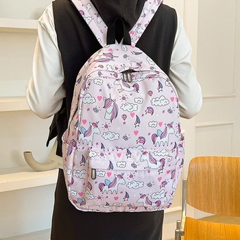 Madingas vandenyno rašto dvigubas pečių krepšys, madingas kasdienis naujo stiliaus kuprinė, didelės talpos, vidutinio dydžio universiteto studento trijų dalių knygų krepšys