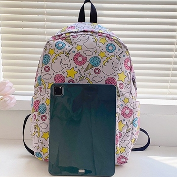 Madingas vandenyno rašto dvigubas pečių krepšys, madingas kasdienis naujo stiliaus kuprinė, didelės talpos, vidutinio dydžio universiteto studento trijų dalių knygų krepšys