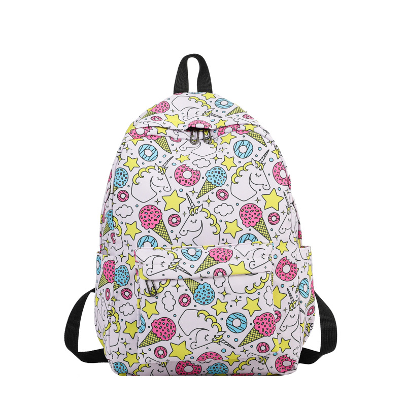 Madingas vandenyno rašto dvigubas pečių krepšys, madingas kasdienis naujo stiliaus kuprinė, didelės talpos, vidutinio dydžio universiteto studento trijų dalių knygų krepšys