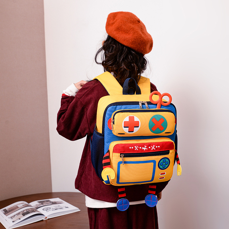 Uus laste trendikas seljakott lasteaia algkooliõpilase koolikoti roboti armas multifilmi seljakott suure mahutavusega trendikas