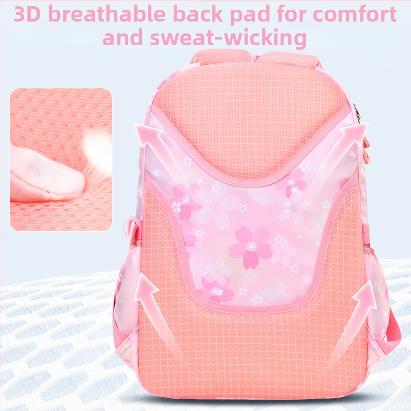 Ултралека детска чанта за начално училище за момичета, сладка, модерна, момичешки стил, облекчаваща натоварването, раница с голям капацитет на едро